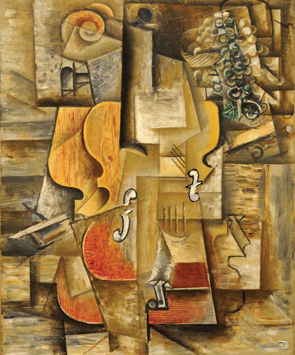 Violín y uvas - Pablo Picasso, 1912