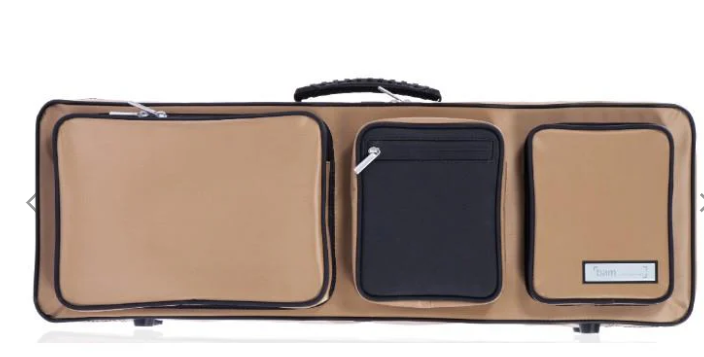 Estuche de violín con compartimentos y bolsillos